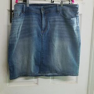 Knee length denim skirt